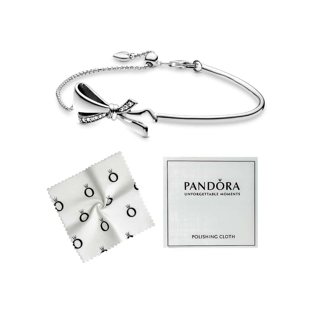 Pulsera de plata S925 estilo Pandora Moments deslizante lazo reluciente - Miniatura 2