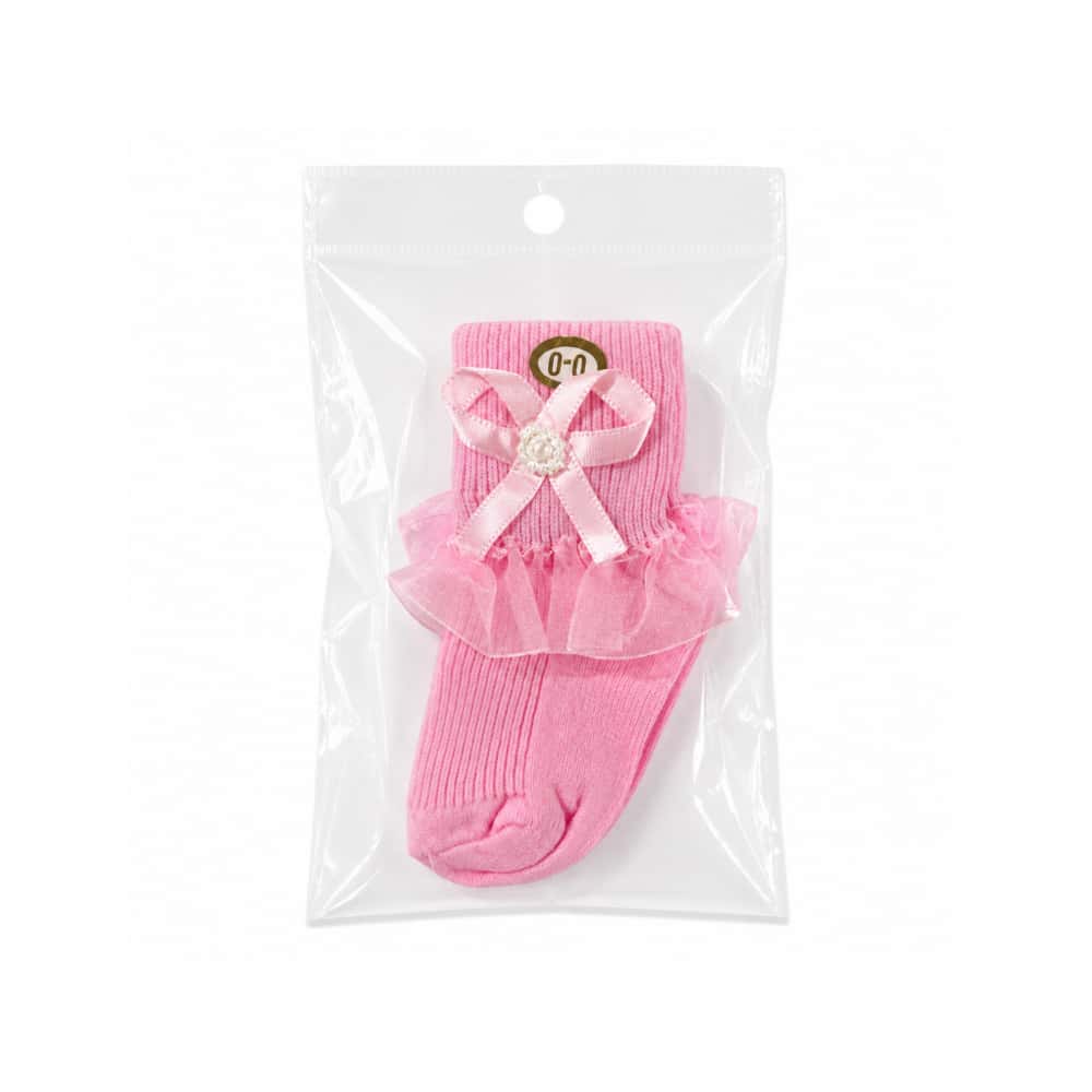 Par de calcetines con tul color rosado para bebé Baby Luna (Talla 0-1 mes) - Miniatura 2
