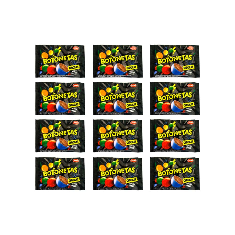 Dulces confitados sabor a chocolate Botonetas Best (12 x 9 g) - Miniatura 1
