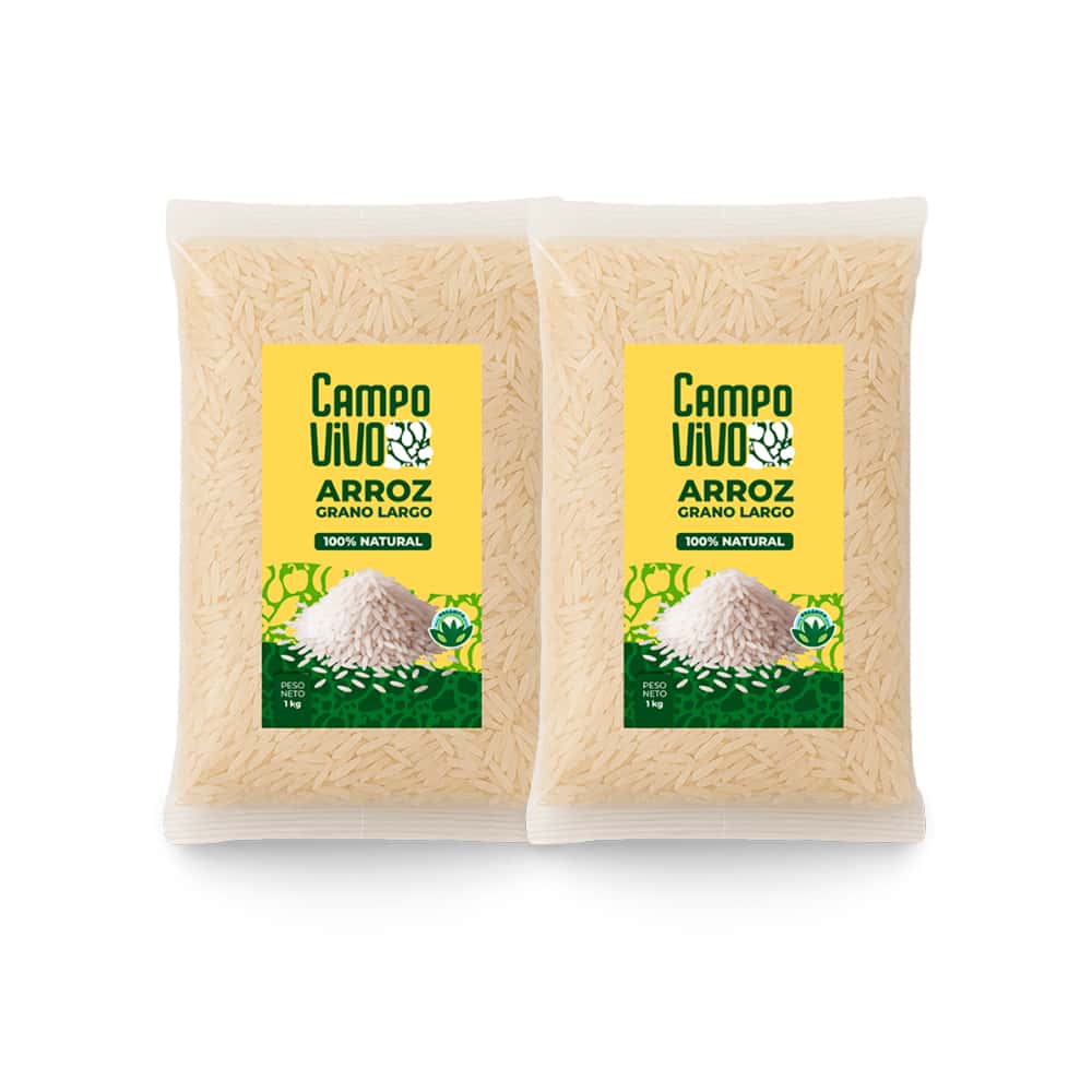 Arroz de grano largo Campo Vivo (2 x 1 kg / 2.2 lb) - Miniatura 1