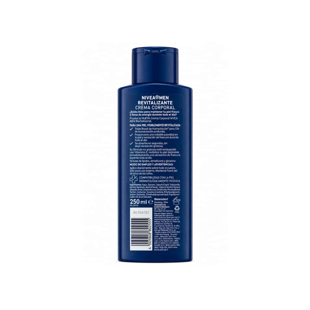 Crema corporal revitalizante de rápida absorción para hombre 72H Nivea (250 ml) - Miniatura 2