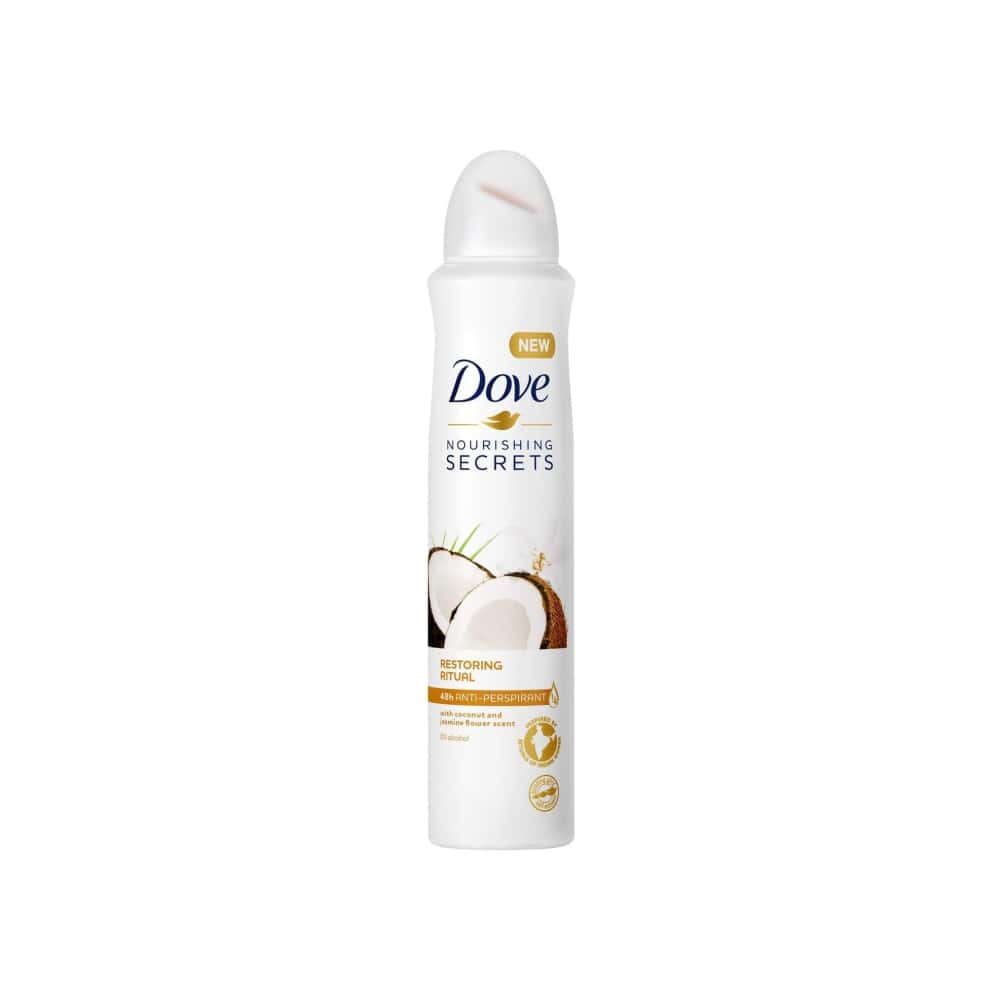 Desodorante antitranspirante en spray para mujer con aroma de coco y jazmín Nourishing Secrets Dove (150 ml) - Miniatura 1