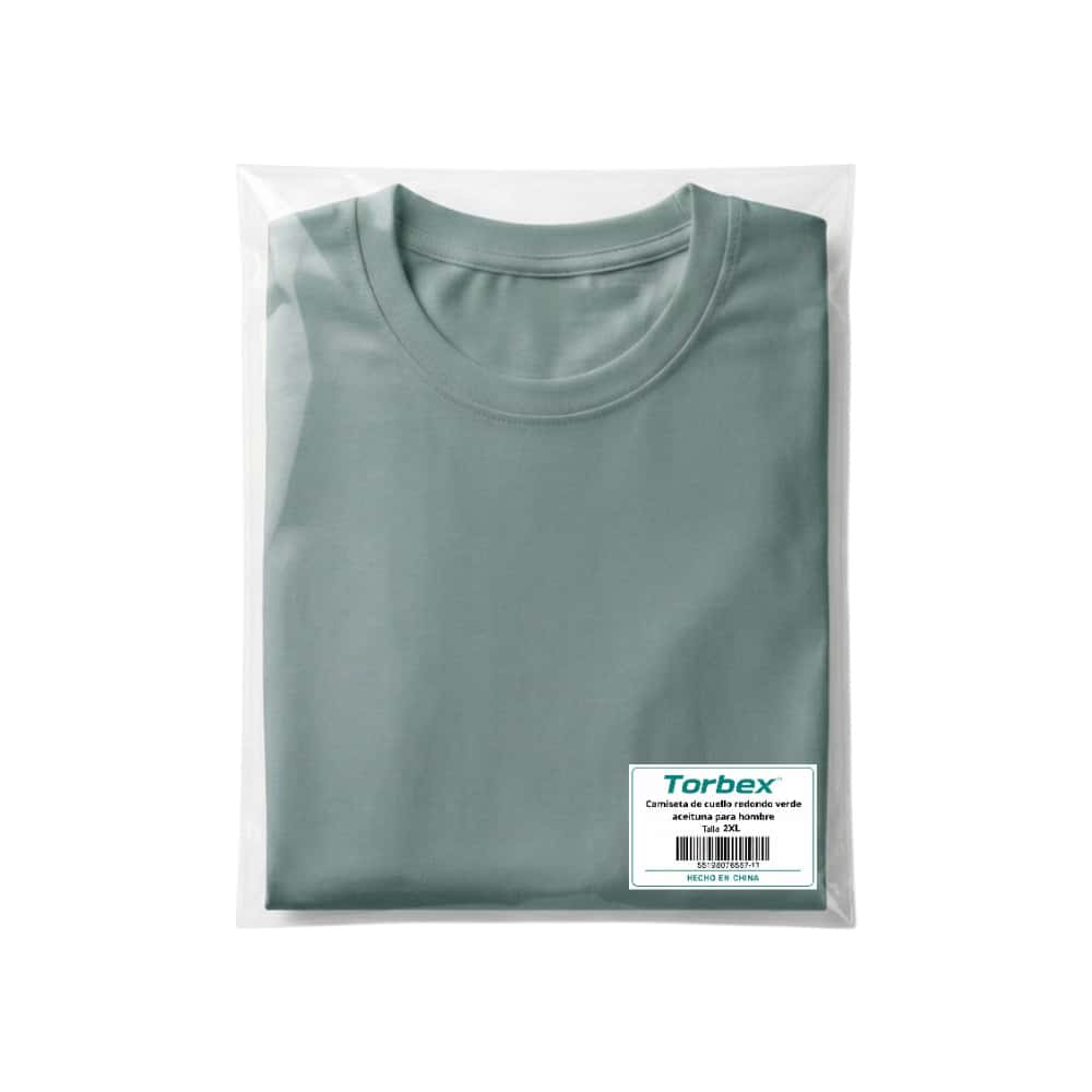 Camiseta de cuello redondo verde aceituna de algodón para hombre Torbex (Talla 2XL) - Miniatura 3