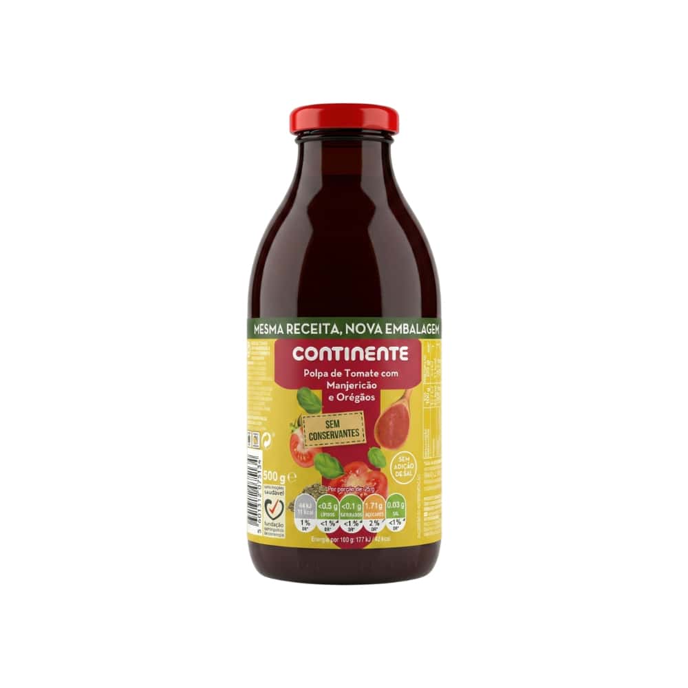 Pulpa de tomate con albahaca y orégano Continente (500 g / 17.64 oz) - Miniatura 1