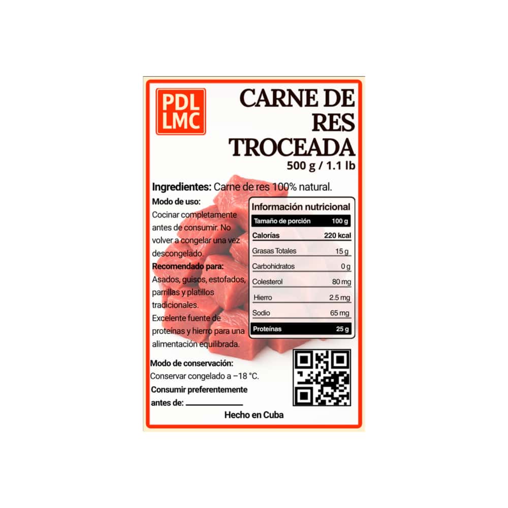Carne de res troceada PDL LMC (500 g / 1.10 lb) - Miniatura 3