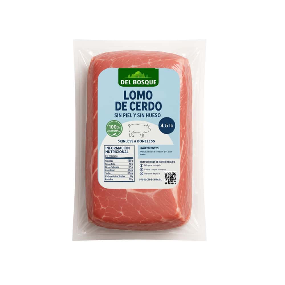 Lomo de cerdo sin piel y sin hueso Del Bosque (2.05 kg / 4.5 lb) - Miniatura 1