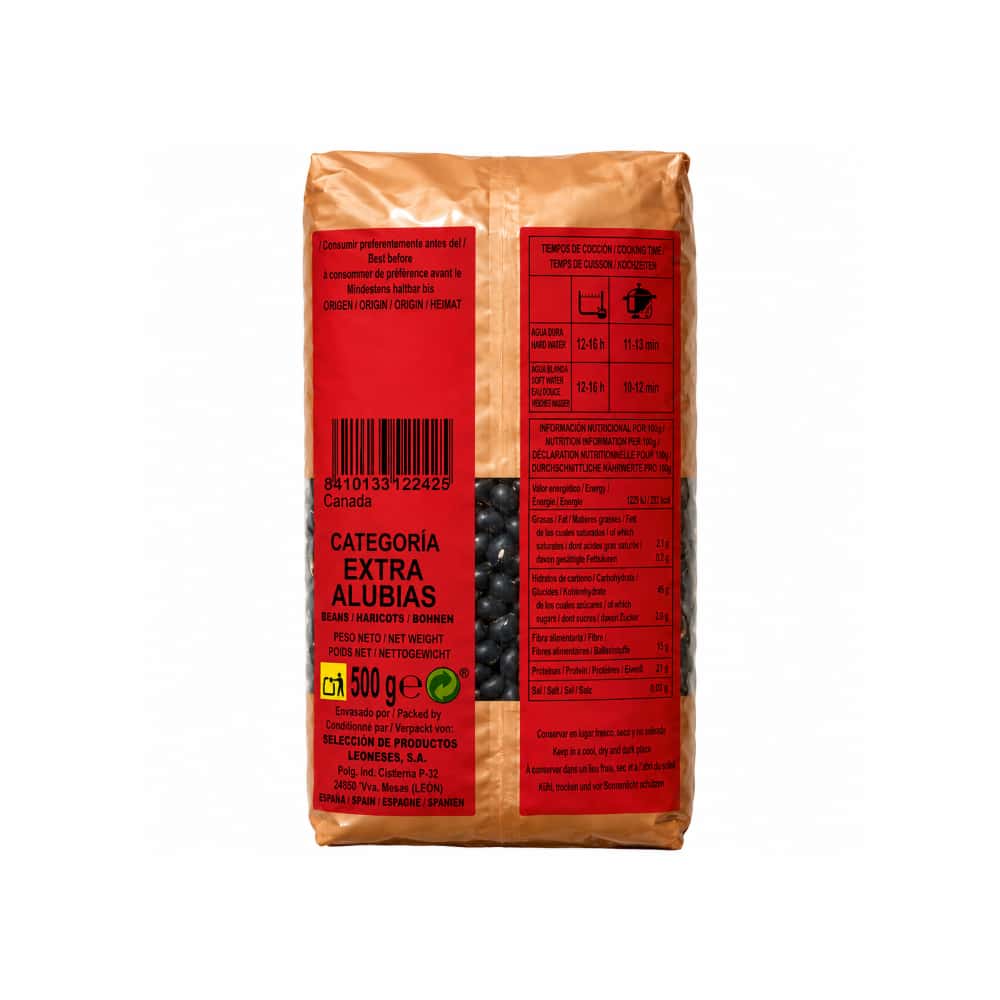 Alubias negras extra La Asturiana (500 g / 1.1 lb) - Miniatura 2