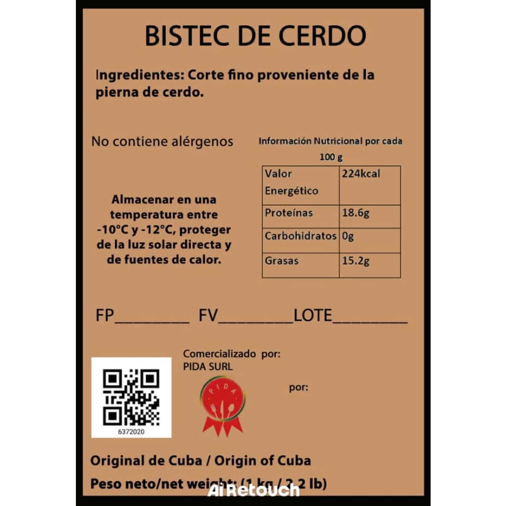 Bistec de cerdo Pida (1 kg / 2.2 lb) - Miniatura 3