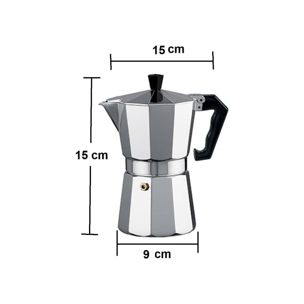 Cafetera italiana de aluminio de 3 tazas Alessandro - Miniatura 2