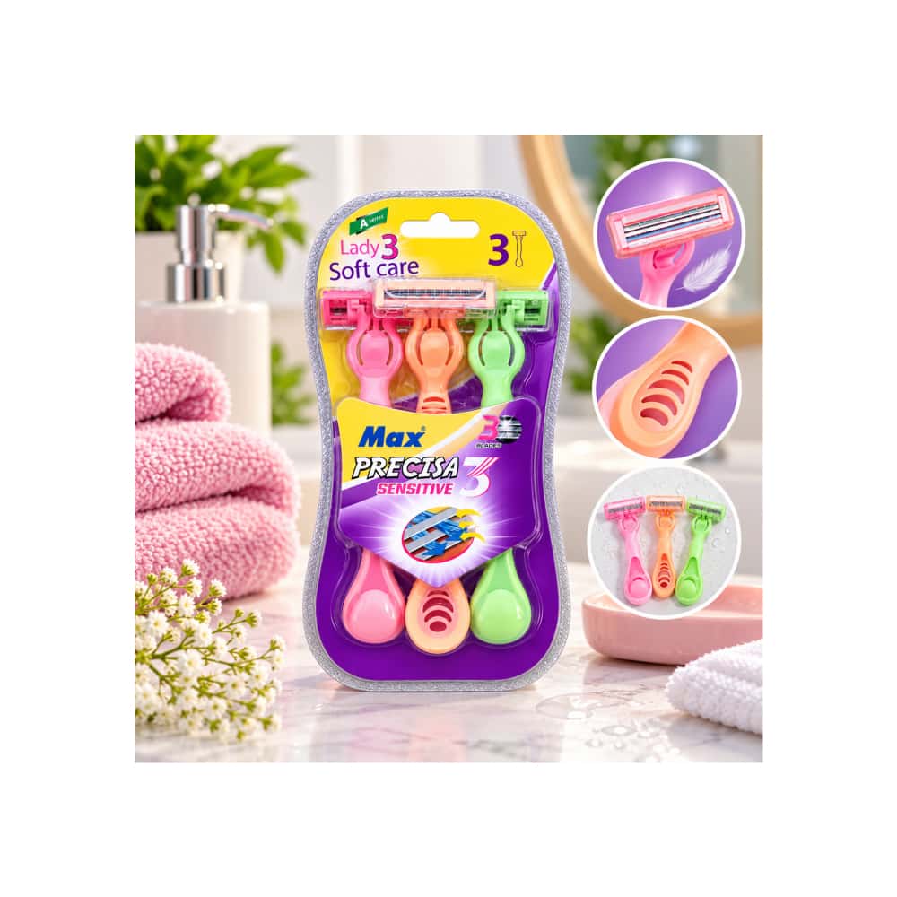 Maquinas de afeitar desechables de triple hoja para mujer Max Precisa Sensitive (3 U) - Miniatura 4
