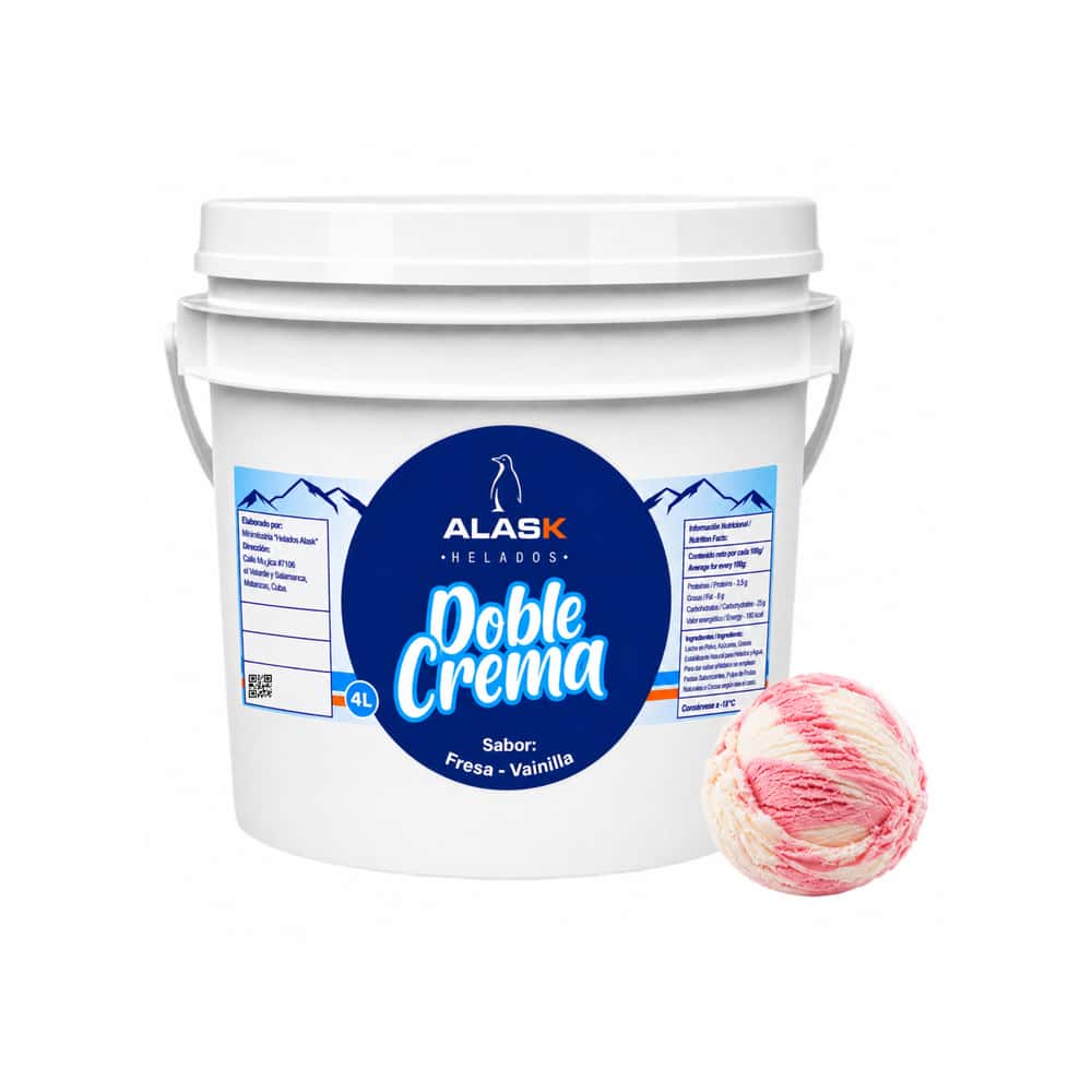Helado doble crema sabor fresa y vainilla Alask (4 L) - Miniatura 1