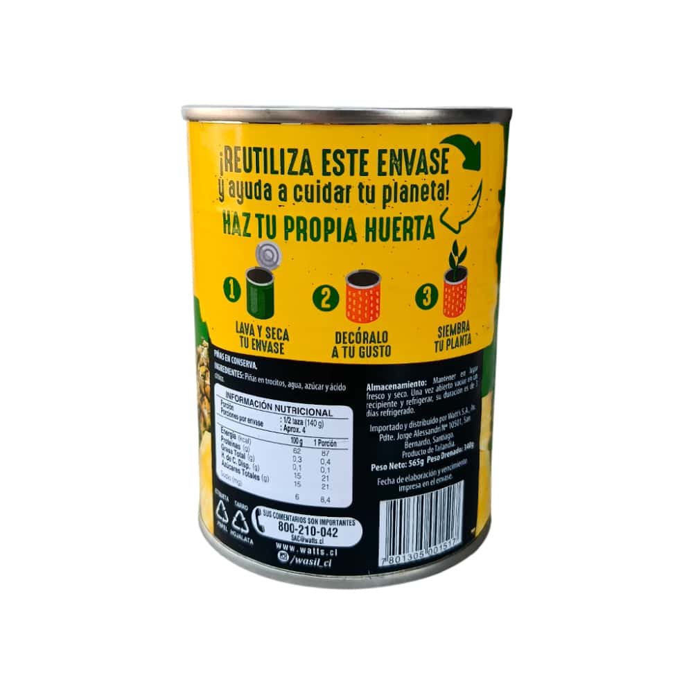 Piñas en conserva en trocitos Wasil (565 g / 19.9 oz) - Miniatura 2