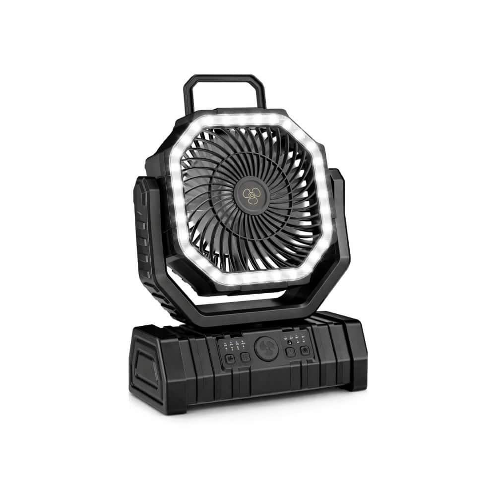 Ventilador portátil recargable color negro con linterna LED 20000 mAh Outdoor Fan F6 - Miniatura 1