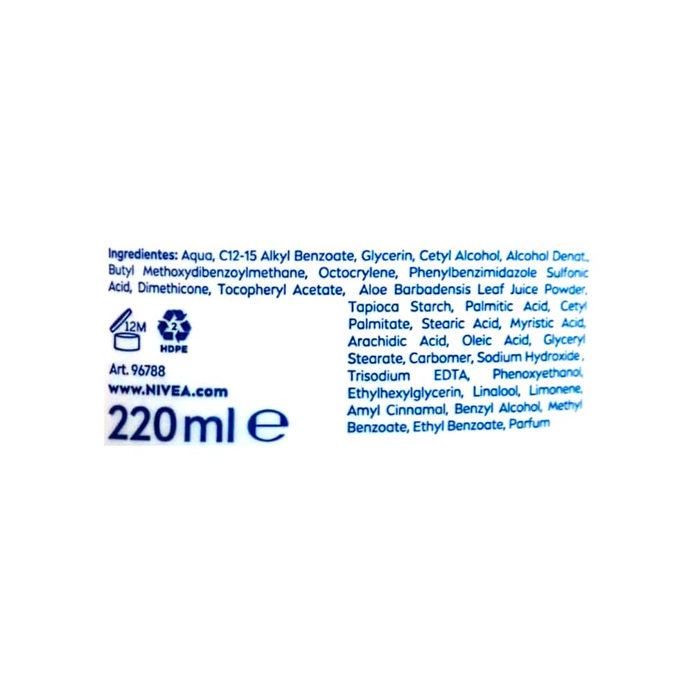 Crema corporal humectante con protección solar FPS15 Nivea (220 ml) - Miniatura 4