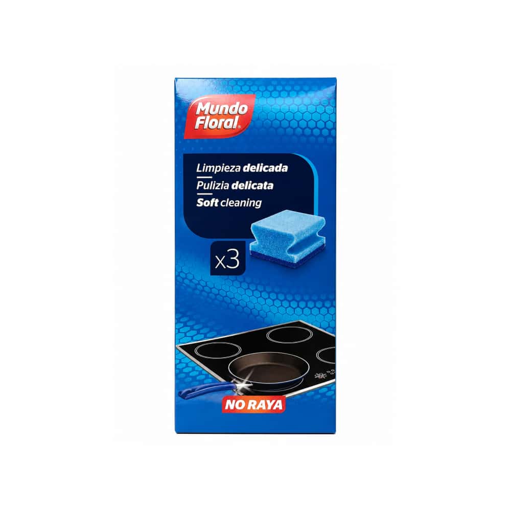 Estropajo salvaúñas fibra azul Mundo Floral (3 U) - Miniatura 2