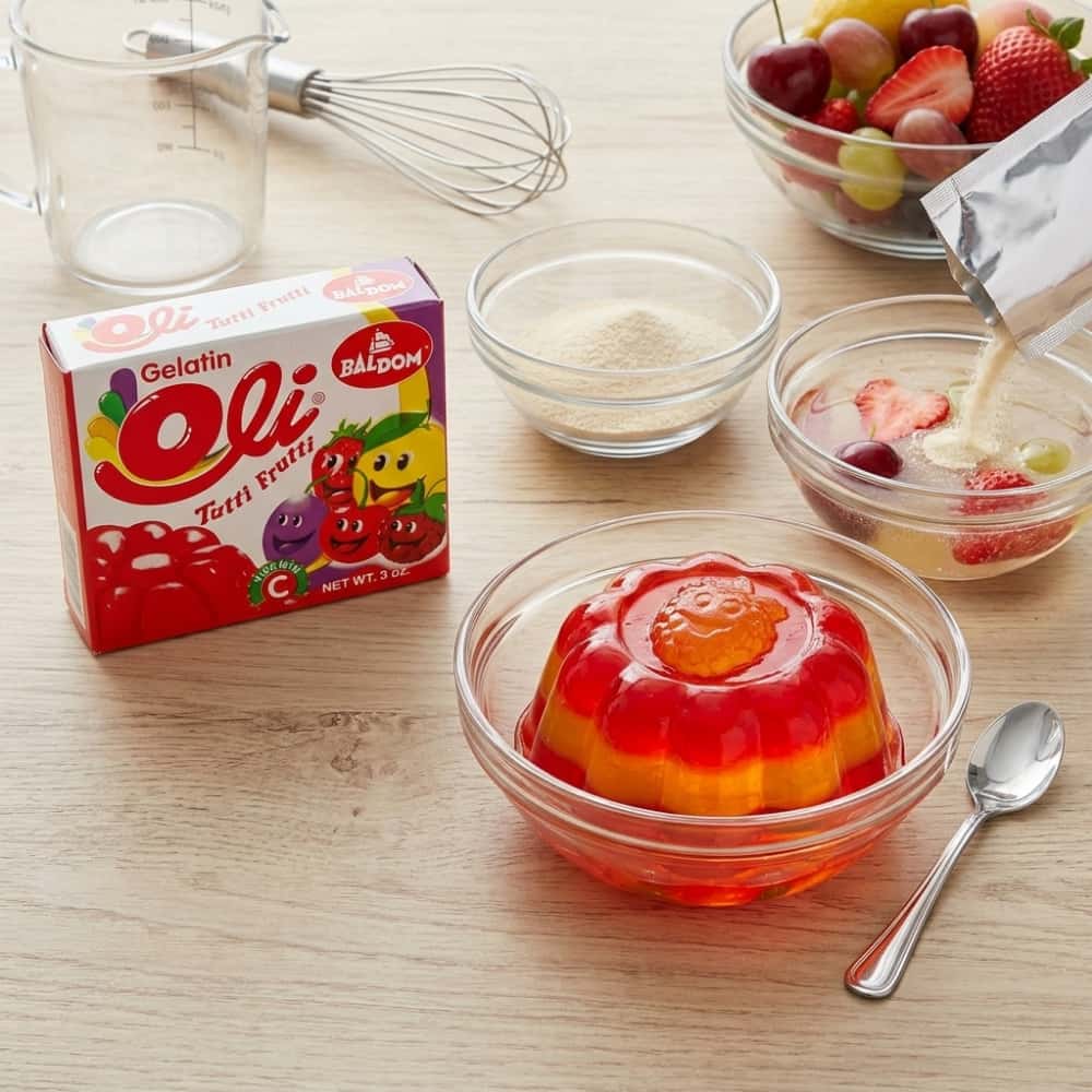 Gelatina sabor tutti frutti Oli (85 g / 3 oz) - Miniatura 5