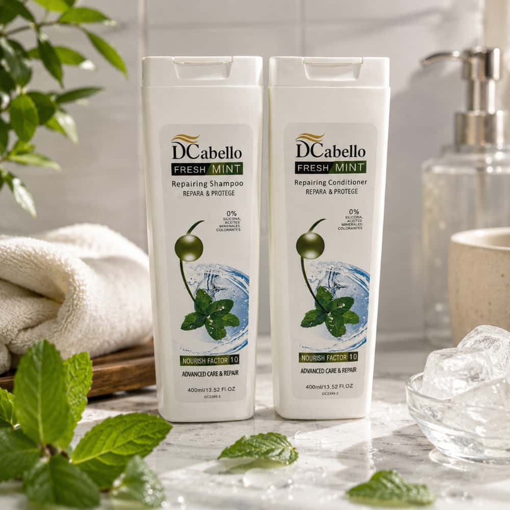 Juego reparador de champú y acondicionador menta fresca DCabello (400 ml) - Miniatura 5