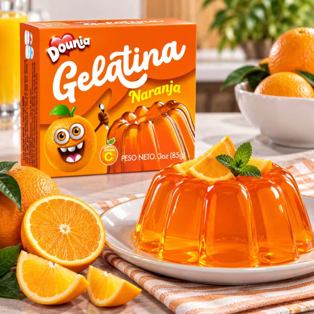 Gelatina con sabor a naranja Dounia (4 x 85 g / 3 oz) - Miniatura 2