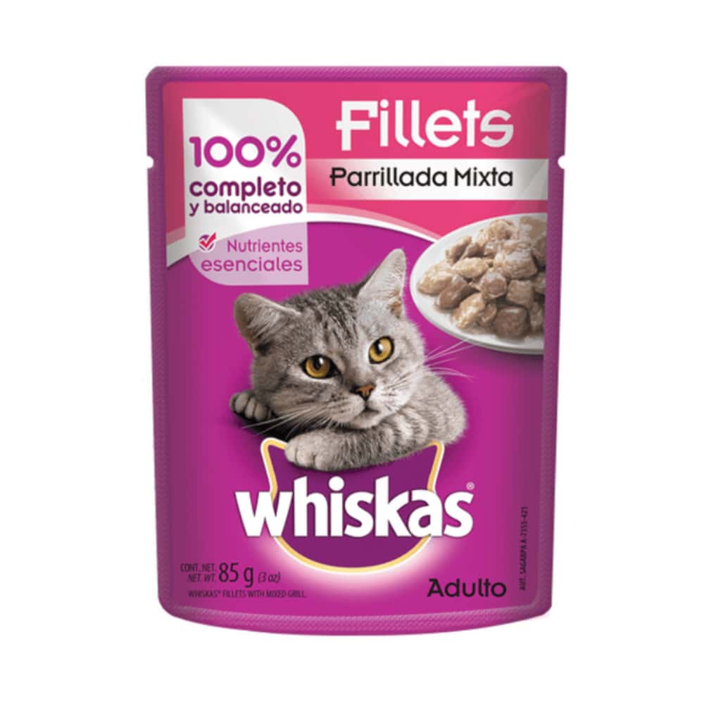 Comida para gatos adultos filetes de parillada mixta Whiskas (85 g / 2.99 oz) - Miniatura 1