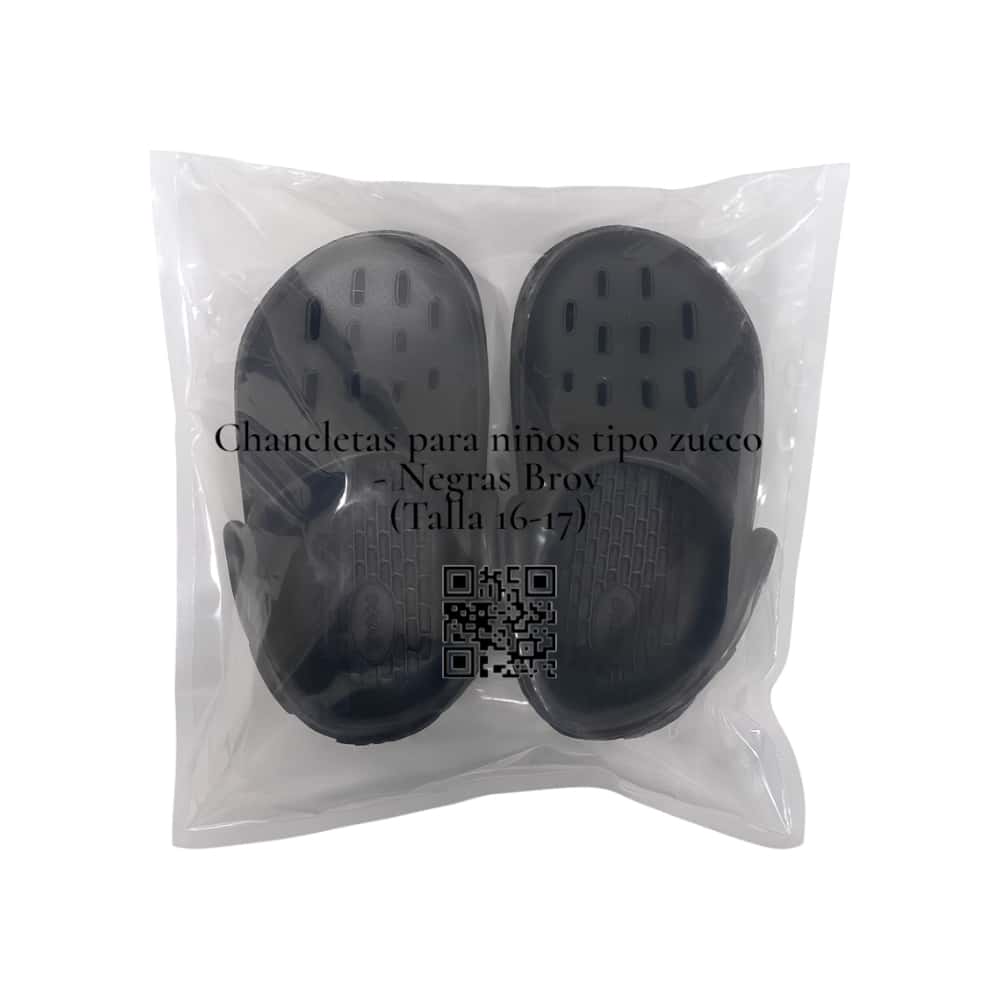 Chancletas negras para niños tipo zueco Brov (Talla 16-17) - Miniatura 4