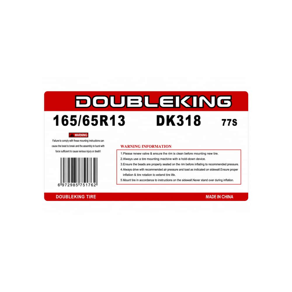 Neumático -goma- para carro 165 / 65 R13 Double King DK318 - Miniatura 4