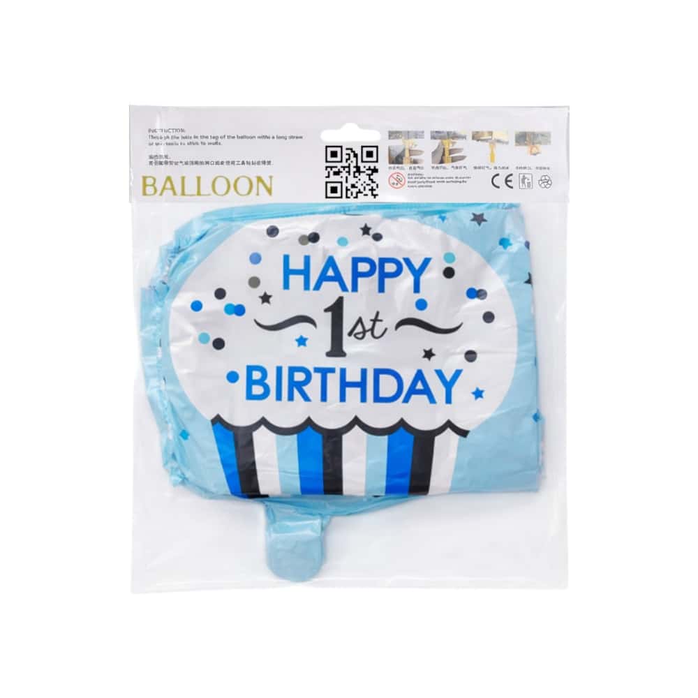 Globo feliz 1er cumpleaños 18 pulgadas Balloon - Miniatura 3