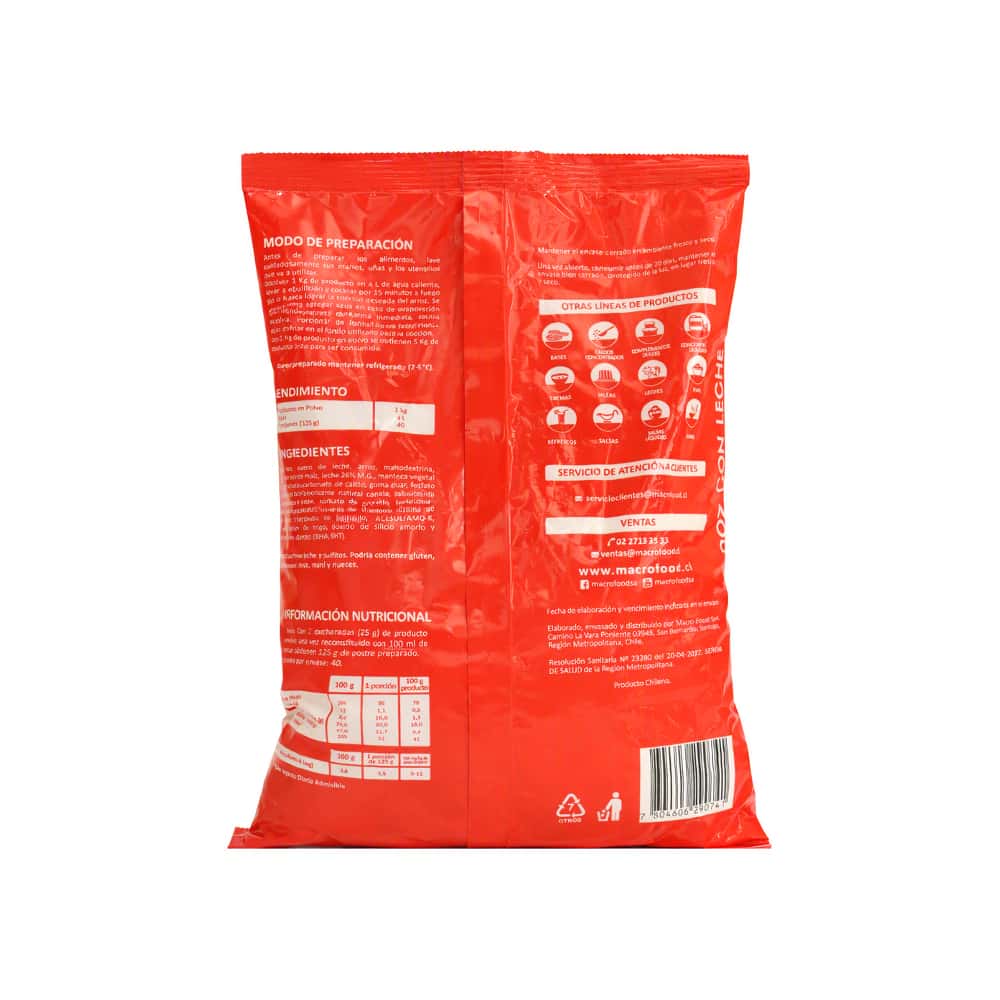 Arroz con leche Macro Food (1 kg / 2.2 lb) - Miniatura 2