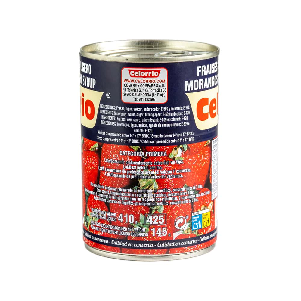 Fresas en almíbar ligero Celorrio (410 g / 14.46 oz) - Miniatura 2