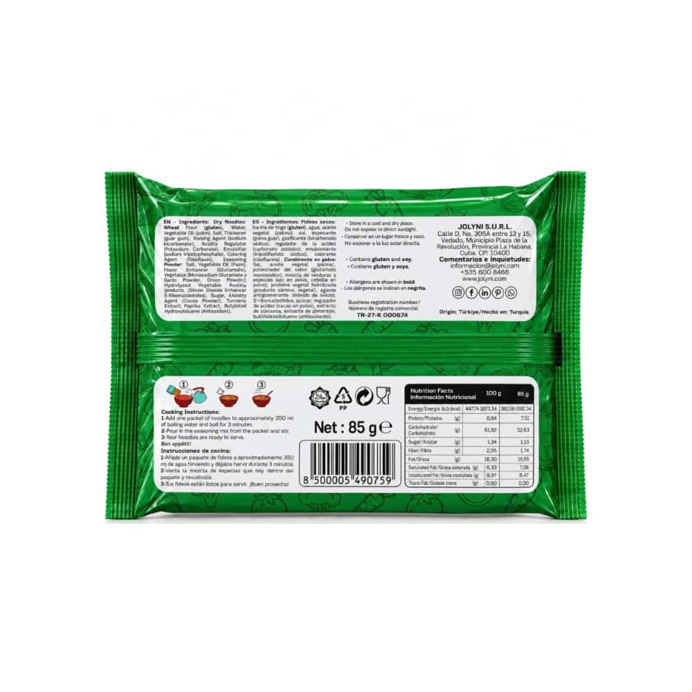 Sopa de fideos instantáneos sabor a vegetales Jolyni (4 x 85 g / 3 oz) - Miniatura 2