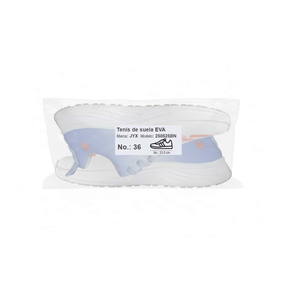 Tenis deportivos - zapatillas casuales - color azul y blanco para mujer JYX (Talla 36) - Miniatura 4