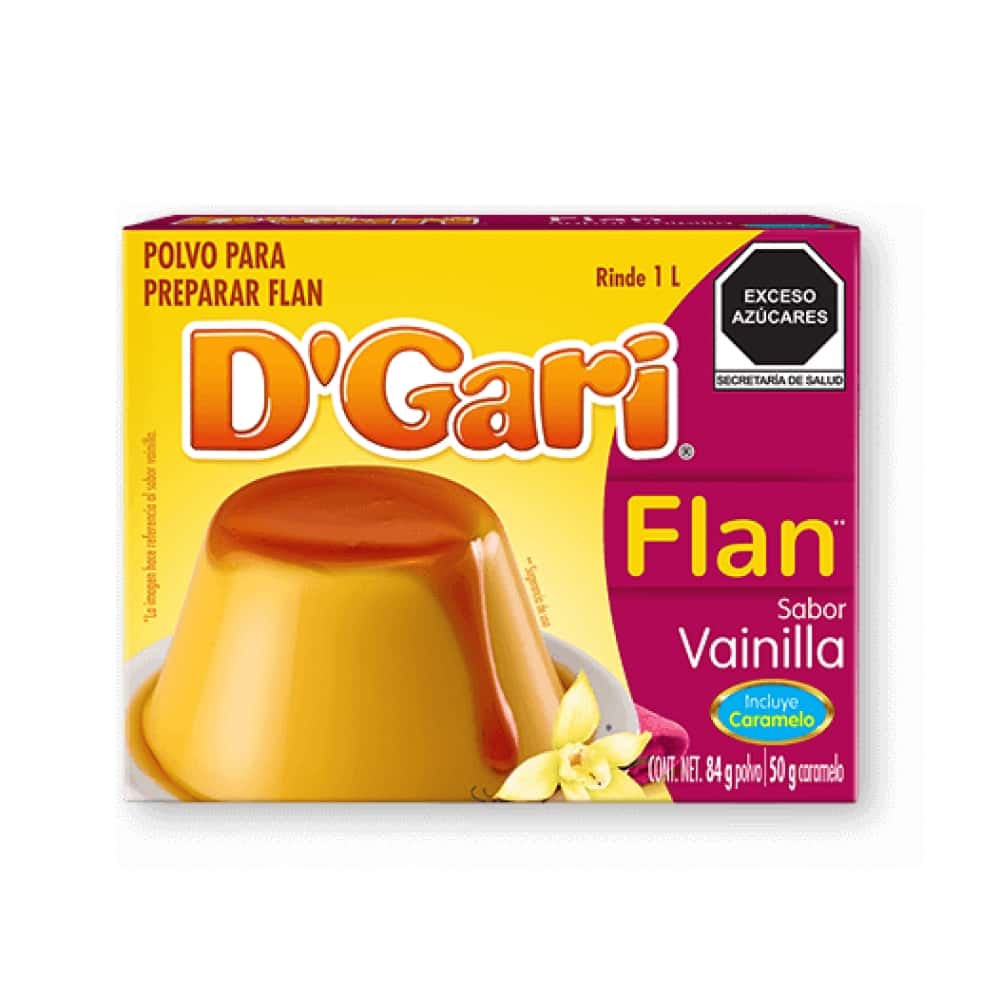 Polvo para preparar flan sabor vainilla D'Gari (134 g / 4.7 oz) - Miniatura 2