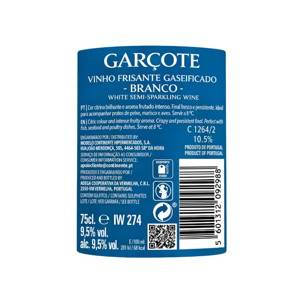 Vino blanco semiespumoso Garçote (750 ml / 25.36 floz) - Miniatura 3