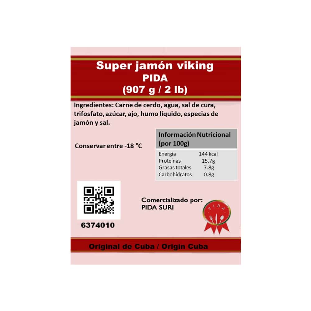 Super jamón viking Pida (907 g / 2 lb) - Miniatura 6