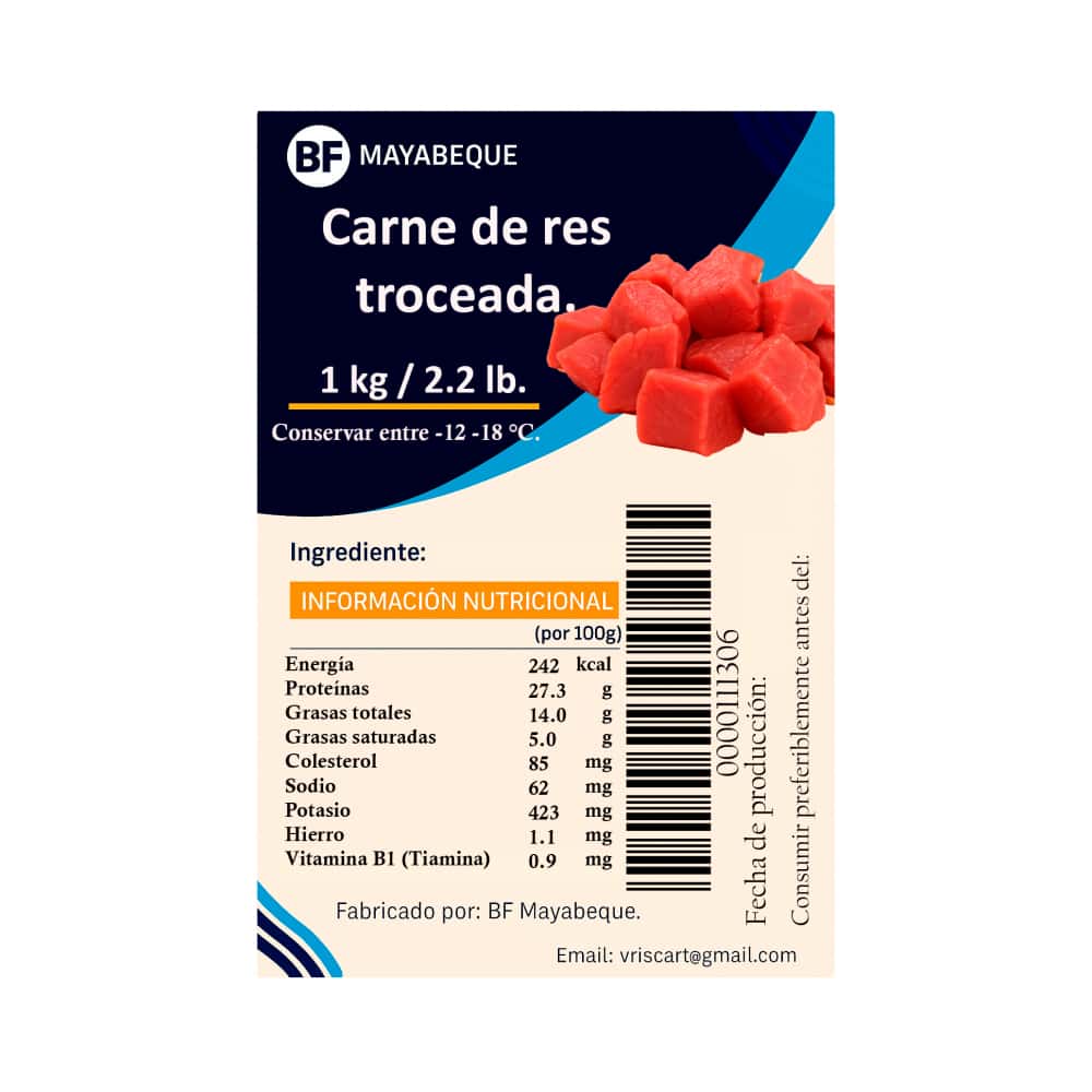 Carne de res troceada BF Mayabeque (1 kg / 2.2 lb) - Miniatura 4