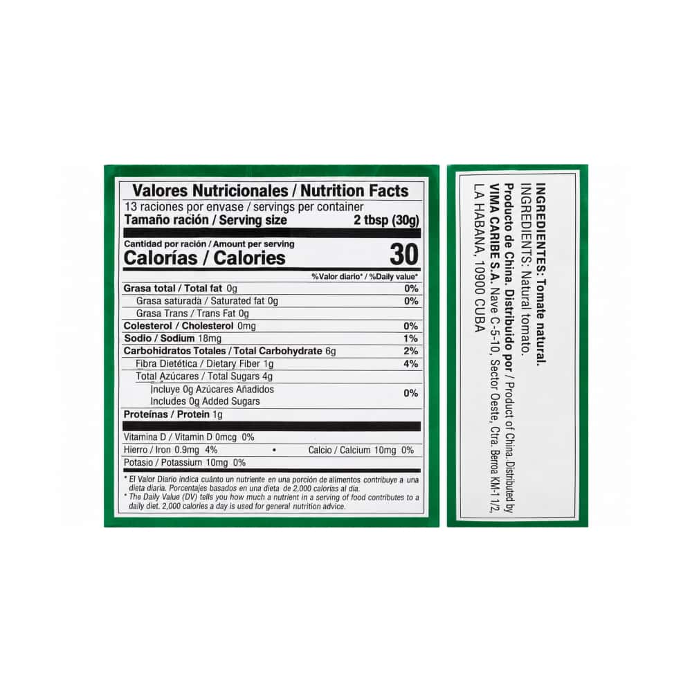 Pasta de tomate doble concentrado Vima Foods (400 g / 14 oz) - Miniatura 4