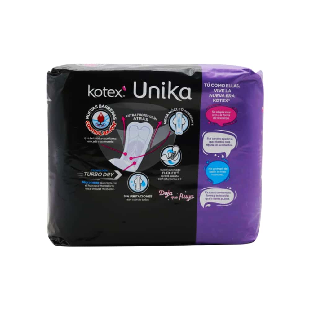 Toallas femeninas con alas Kotex Unika Nocturna (10 U) - Miniatura 4