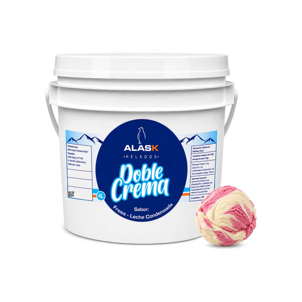 Helado doble crema sabor fresa y leche condensada Alask (4 L) - Miniatura 1