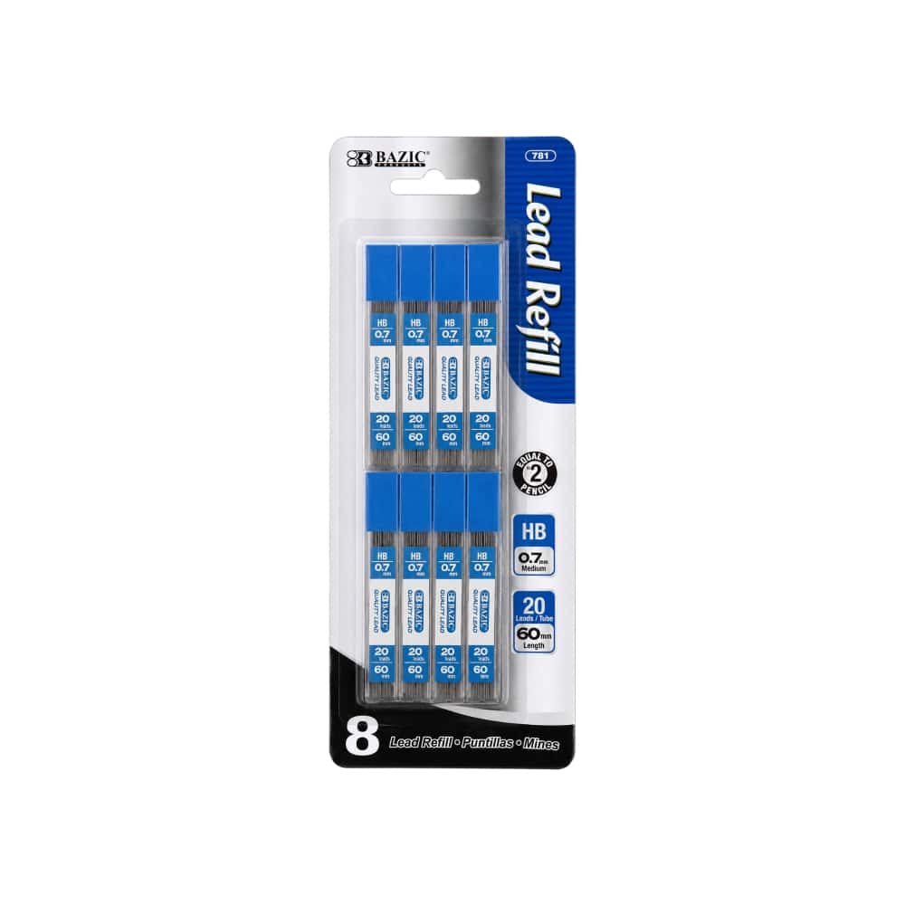 Juego de minas HB 0.7 mm Lead Refill Bazic (8 U) - Miniatura 1