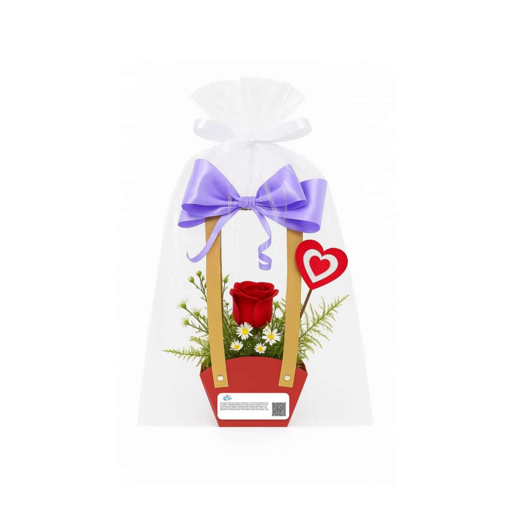 Rosa roja natural en bolsita Ola Flowers (1 U) - Miniatura 2