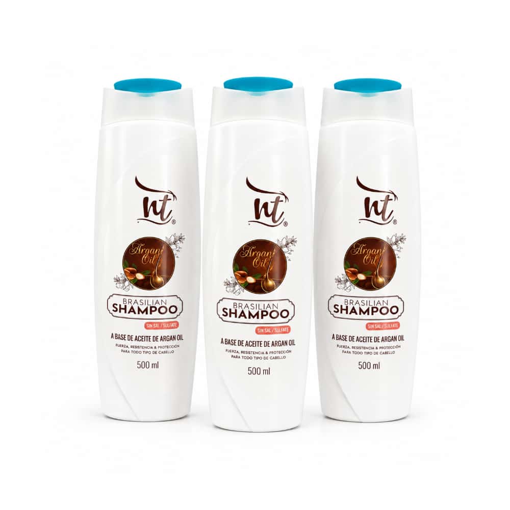 Champú brasileño a base de aceite de argán sin sal NT (3 x 500 ml) - Miniatura 1