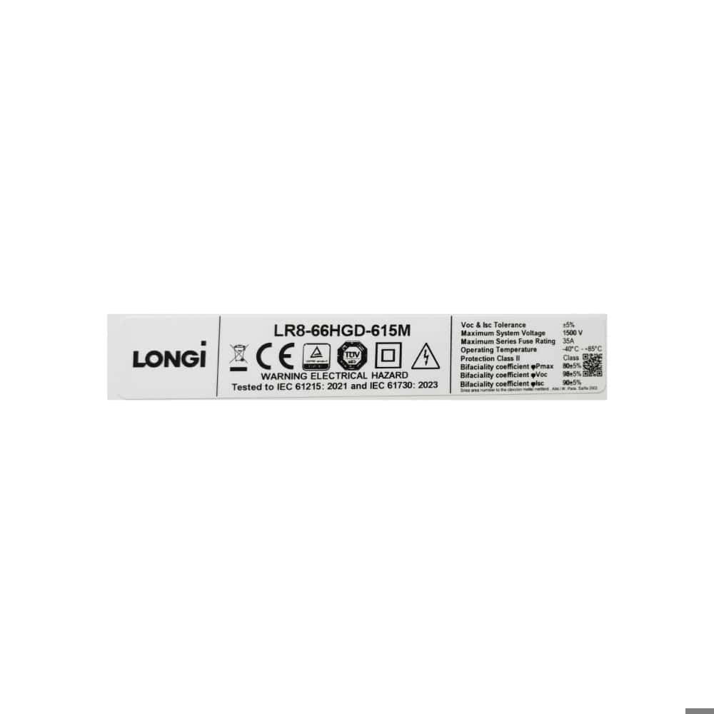 Panel Solar Bifacial LONGi 615 W LR8-66HGD-615M - Miniatura 2