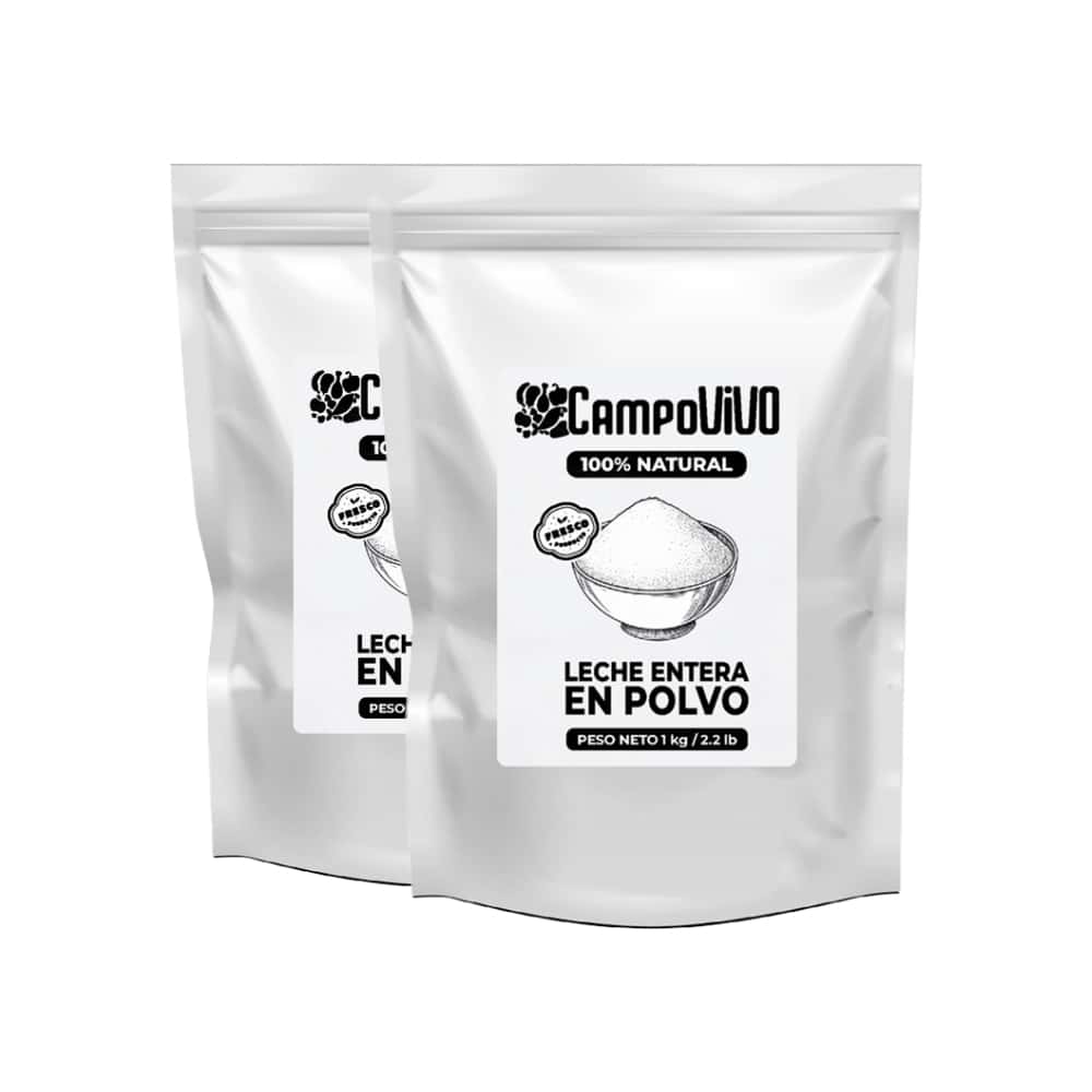 Leche entera en polvo Campo Vivo (2 x 1 kg / 2.2 lb) - Miniatura 1