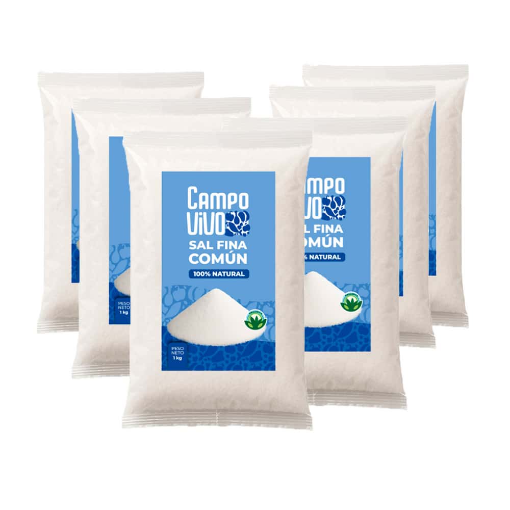 Sal fina común Campo Vivo (6 x 1 kg / 2.2 lb) - Miniatura 1