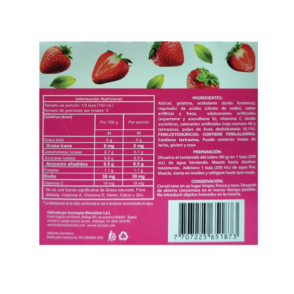 Gelatina sabor fresa Boom (40 g / 1.4 oz) - Miniatura 3