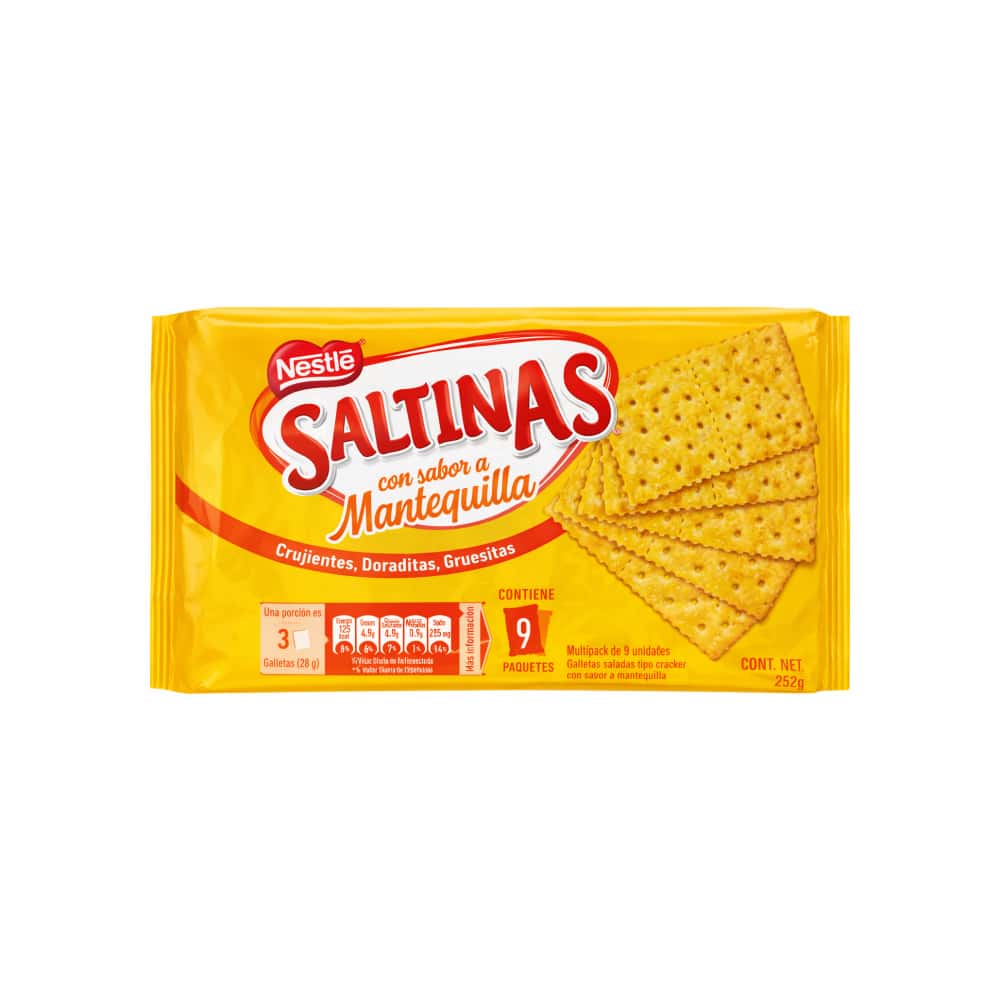 Galletas saladas con sabor a mantequilla Saltinas Nestle (252 g / 8.89 oz) - Miniatura 1