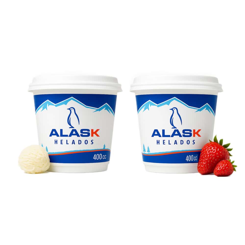 Caja de helados surtidos de vainilla y fresa Alask (12 X 400 g) - Miniatura 3