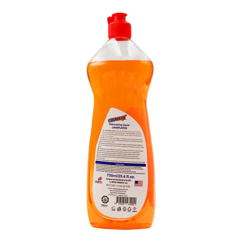 Detergente líquido lavavajillas aroma naranja Cleamax (750 ml) - Miniatura 2