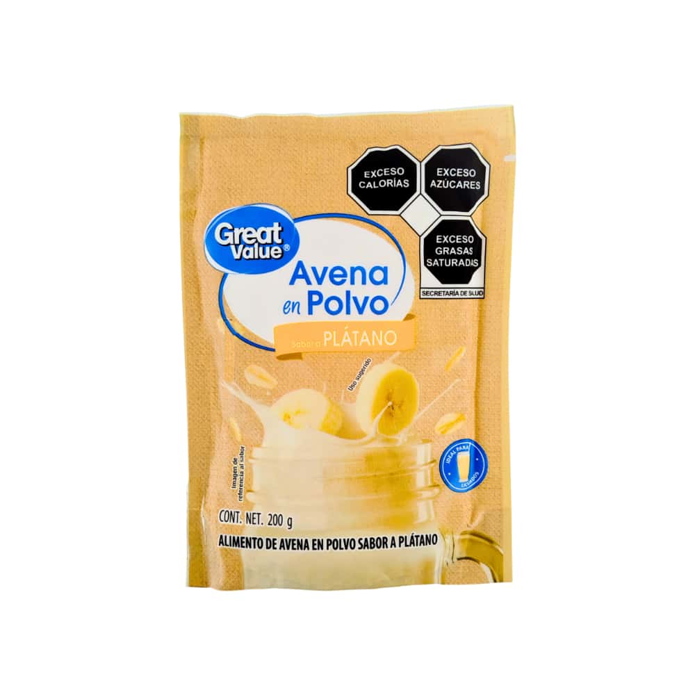 Avena para licuado instantáneo sabor plátano Great Value (200 g / 7.05 oz) - Miniatura 5