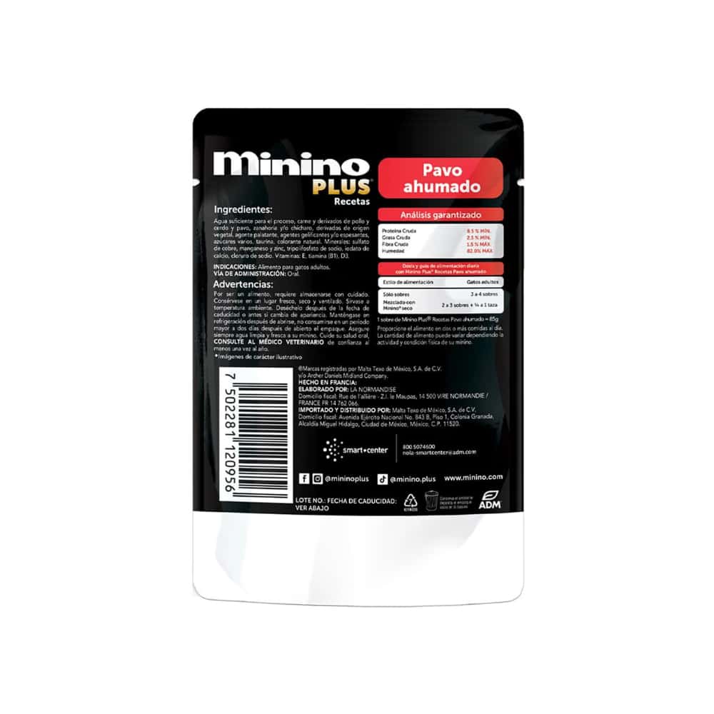 Alimento para gatos adultos pavo ahumado Minino Plus (85 g / 3 oz) - Miniatura 3