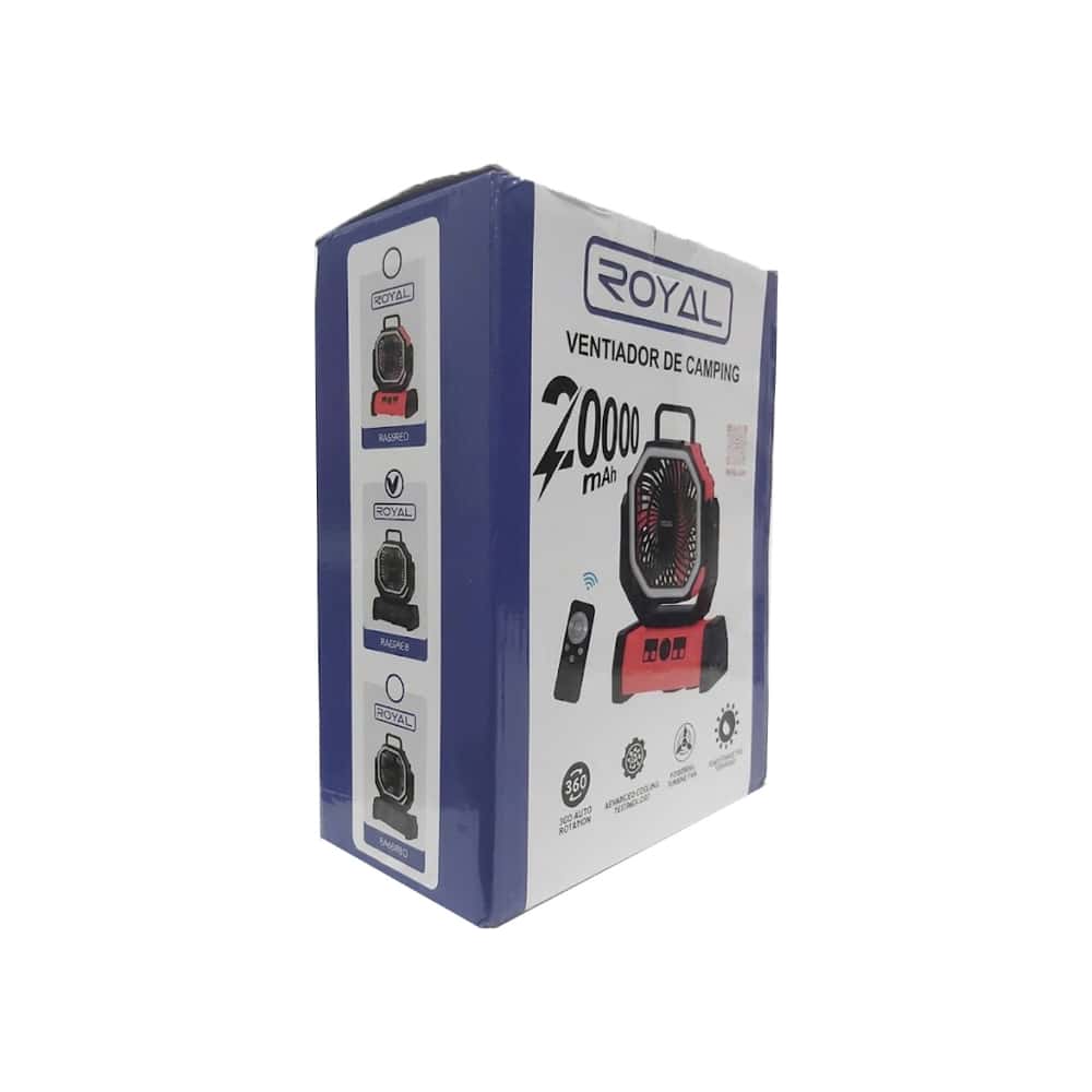 Ventilador recargable portátil multifuncional color negro Royal RA65REB (1 U) - Miniatura 3